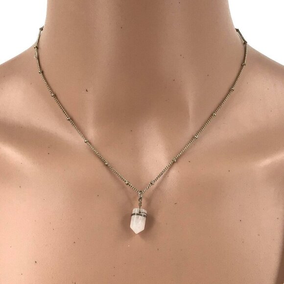 Dainty Crystal Pendant Necklace Gold Tone Adjustable Length - Picture 1 of 1